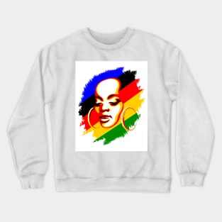 African Woman Face Print Template Crewneck Sweatshirt